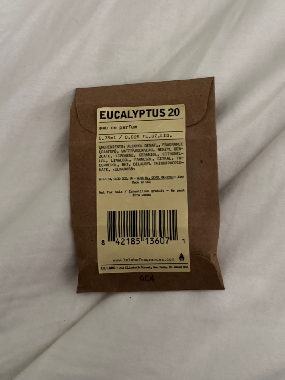Le Labo Eucalyptus Perfume .75 ML